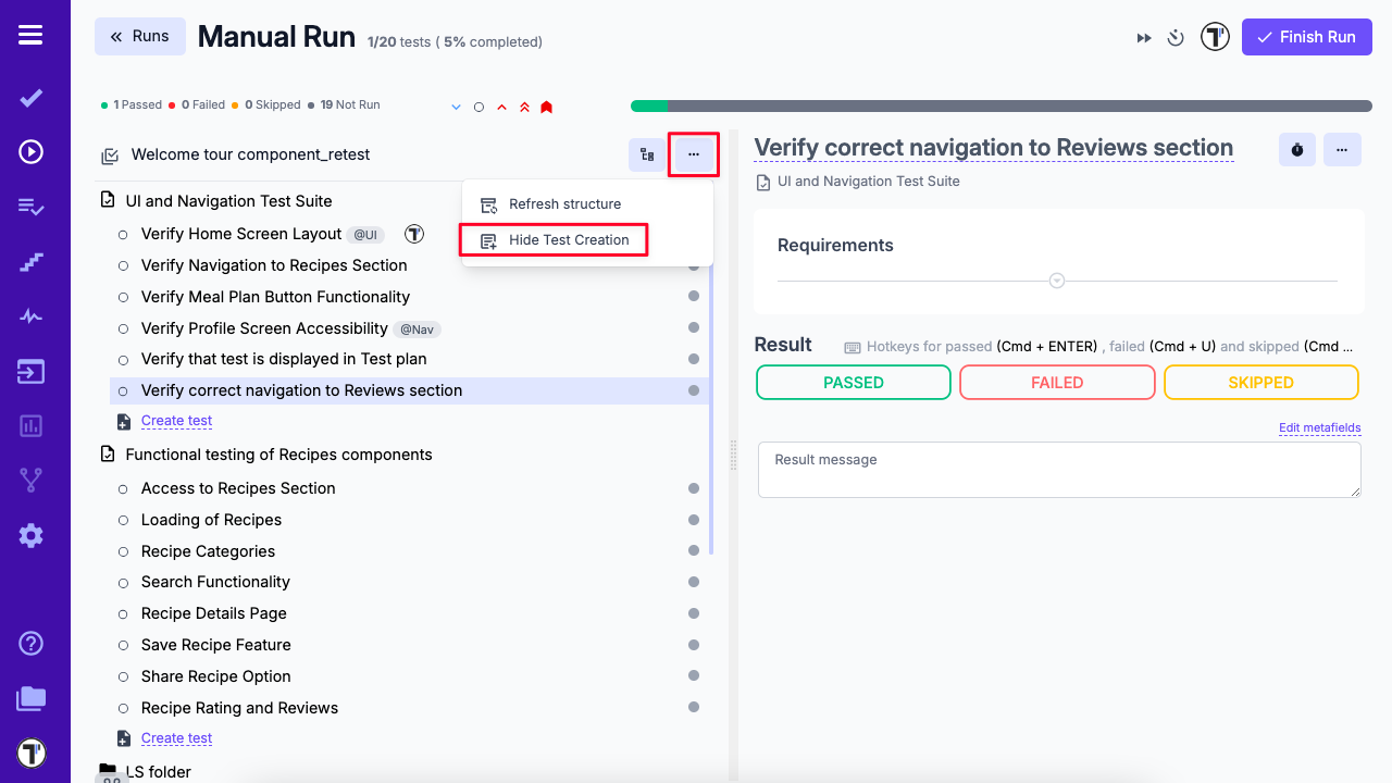 Testomat.io - Create test case