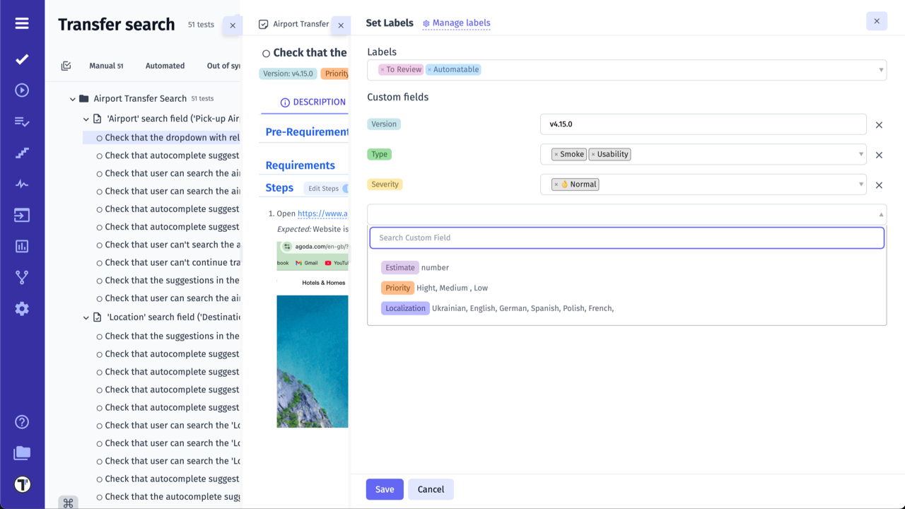 Testomatio - Setup Label